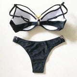 S - XL Splicing Bikini Push Up Swimsuit Female Swimwear Women Two-pieces Bikini set Bra Cup Bather Bathing Suit Swim V2103SW