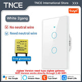 TNCE Tuya US Switch WIFI or Zigbee need/No Neutral Wire Require 1/2/3/4 Gang Smart Touch controller Voice With Alexa Google Home