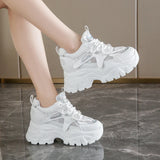 Breathable Mesh Platform Sneakers Women Spring Thick Bottom Non-Slip Casual Shoes Woman Lace-Up Chunky Sole Sports Shoes Ladies