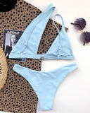 2026 Asymmetric One Shoulder Bikini Women Swimsuit Female Swimwear Two Pieces Bikini Set Hollow Out Bathing Suit Swim Beachwear