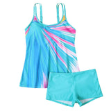 Plus Size Vintage Print Tankini Set Two Piece Swimdress Panty Bathing Suit Beachwear Beach Swimwear Retro Summer Swimsuit New
