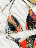 2025 Triangle Bikinis Women Printed Swimwear Female Sexy Leopard Swimsuit Bathers Bathing Swimming Swim Suit Beachwear Summer