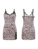 New Sexy Black Nightgown for Women Red Heart  Love Print Satin Lace Trim Mini Chemise Adjustable Spaghetti Strap Lingerie