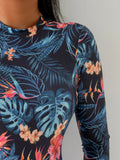Ladies 2025 One-Piece High Collar Backless Fashionable Swimsuit Long Sleeve Suitable for Summer Beach And Swimming Pool