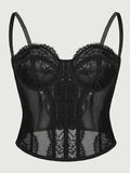 Sexy Lace Fishbone Corset Waist Cincher Casaul Style Tight Camisole Vest Outerwear For Women Backless Sleeveless Charming NPNV