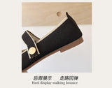 2026 New Mary Jane Shoes Woman Summer Autumn Leisure Flats Breathable Knitted Square Toe Female Daily Walking Driving Flat Shoes