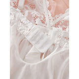V-neck Luxury Pajama Set With Thong Women Nightgown For Sleeping Hot Femme Sleepwear Summer Sleeveless Sleep Dress Holiday Gifts