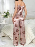 Women's Sleepwear Bear Print Camisole Trousers Pajama Set Loungewear Women Sexy Lingerie Pyjamas Silk Pajamas For Women Homewear