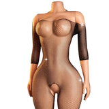 Plus Size Erotic Sexy Lingerie Bling Rhinestone Fishnet Bodysuit Transparent Sex Dress Women Mesh Tights Sexy Exotic Body Socks