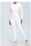 Women Sportwear Yoga Jumpsuit Zip Long Sleeve Back Open Outfit Fitness Tracksuit Tight One-piece Gym Overalls Sports Bodysuit