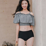 Swimsuit women's new Xia one shoulder camisole swimsuit ins conservative cover belly slimming split skirt swimsuit