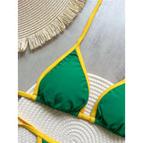 G-string Thong Brazilian Bikini Women Swimwear Female Swimsuit Two-pieces Bikini set Bather Brasil Flag Bathing Suit V6092