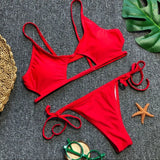 DEKA Sexy Tiny Brazilian Bikini Set Female Swimwear Women G-String Swimsuit Briefs Micro Mini Thong Panties Underwear Tanga