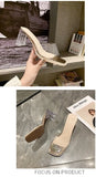 Summer Women Pumps Sandals PVC Jelly Slippers Open Toe High Heels Women Transparent Perspex Slippers Shoes Heel Clear Sandals