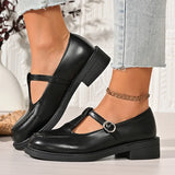 Vinatge T-Strap Med Heels Mary Jane Shoes Women Korean Buckle Strap Pu Leather Pumps Woman British Style Platfrom Student Shoes