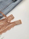 Transparent Floral Two Pieces Bras Panties Set Clothing Sexy Underwire Push Up Lingeries For Women A2123