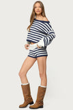 Women's spring suit 2026 European and American spring and summer women's fashionable lady solid color sweater short skirt suit