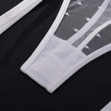 Toucheart Lace Sexy Skinny Babydoll Bodysuit Embroidery Erotic Private Adult Suit Solid Color Patchwork High Waisted Sexy Set