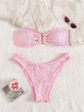 Sequins Shiny Bling Bandeau Bikini Female Swimsuit Women Swimwear Two-pieces Bikini set Brazilian Bather Bathing Suit Swim K7311