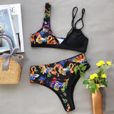 2026 Sexy Bikini Push Up Dragon Print Patchwork High Waist Vintage Swimwear Swimsuit Women Bikinis Set Bathing Suit Beach Bikini
