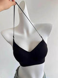 American Style Backless Bra Or Women Multiway Halter Bralette Push Up Small Chest Gather Sexy Cross U Back No Underwire Seamless