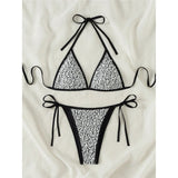 S - XL Shiny Sparkling Halter Bikini Women Swimwear Female Swimsuit Two-Pieces Bikini Set Strappy Bather Bathing Suit Swim V7523