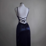 Y2k Hot Girls Pleated Spaghetti Strap Dresses Women Solid Color Sexy Backless Package Hip Slim Slit Long Dress Female Streetwear