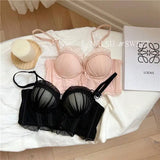Sexy Lolita Bra Set for Women Wireless Push Up Bralette Lace Sexy Lingerie Set for Small Bust Gathering No Underwire MOYISU S-XL