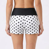 Summer Women's Dot Print Mini Casual Shorts Elastic High Waist Fold Over Slim Fit Shorts 2026 Fashion Going Out Daily Sporty