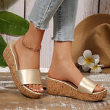 Fashion White Wedges Sandals Women Plus Size 43 Chunky Platform Slippers Woman Lightweight Peep Toe High Heel Sandals Female