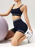 2pcs/set Yoga Sports Bra Shorts Sets Sportswear Woman Gym Seamless Workout Shorts Leggings w/Tummy Control Women's Tracksuit