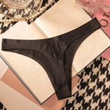 Ice Silk Leopard Women Panties Sexy G String Thong Seamless Underwear T Back Candy Color Girls Briefs Underpants Plus Size M-XXL