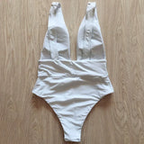 2025 High Cut Deep V Female Swimwear One Piece Swimsuit Women Backless Monokini High Waist Bathing Suit Swim Beachwear Bodysuit