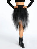 Women's Irregular Tulle Long Skirts Elastic High Waist Layered Mesh Tutu A-line Skirts Bohemian Korean Fashion Y2K Skirts