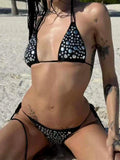 2026 Halter Metallic Sequins Bikini Women Swimsuit Female Swimwear Two Pieces Bikini Set Bather Bathing Suit Swim Lady Beachwear