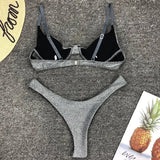 Glitter Sparkling Underwired V-Bar Bikini Women Swimsuit Female Swimwear Two-pieces Bikini Set Micro Thong Bathing Suit Swim