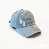 Men Women Denim Baseball Cap Stylish Solid Color Adjustable Hats for Travel Daily Wear Summer Sun Hats