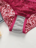 Women's sexy pink leopard print lace bra thin, breathable with steel rims push up bra daily close fitting underwear set A3131