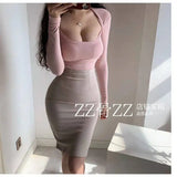 WOMENGAGA Mid Length Skirt For Elegance Apricot Slim Mini Dress Sweet Sexy Korean Women 2023 Skirts High Waist Fashion HGR0