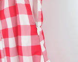 Foridol Plaid Printed Red Women's Dresses White Cotton V Neck Short Party Summer Dress New in Vintage Beach Mini Dress