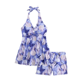 2026 Printed Floral Two Pieces Swimwear Female High Waist Halter Swimsuit Women Bathers Bathing Swimming Swim Suit Beachwear
