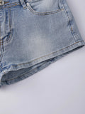 Women's Mini Jean Shorts with Pockets Low Rise Stretchy Denim Shorts Summer Sexy Casual Stylish Slim Fit Hot Short Pants