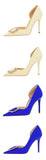 BIGTREE Pumps Elegant Pointed Crystal Buckle Slim High Heel Single Shoes Women Silk Spring/Summer High Heel Pumps Wedding Dress
