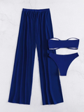 3 Pieces U Wired Bandeau Bikini 2026 Sexy Swimsuit Women & Beach Pants Swimwear Female Beachwear Bathers Bathing Swimming Suit