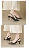 2026 New Women's Summer New Fashion Square Toe Simple Solid Color Sandals Outdoor Open Toe Casual Banquet Party Women's Sandals