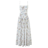 Summer Spring Floral Printed Women's Dress Elegant Retro Boho Party Dresses Elegant Vinatge A-line Maxi Vestidos 2025 New In