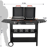 Ticify Dual Fuel BBQ Grill With Gas Griddle And Charcoal