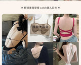 Backless Bra Women Thick Padded Push Up Adhesive Sticky Invisible Bra Small Bust Strapless Convertible Bralette Beach Essential