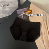 WOMEN Lace underwear, seamless, comfortable, high-elastic, hip-covering briefs, breathable mulberry silk, antibacterial crotch