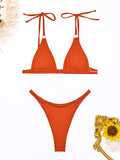 Ring Link Bikini 2025 Solid Sexy Swimsuit Women Padded Swimwear Female Bathers Bathing Swimming Swim Suit Beachwear